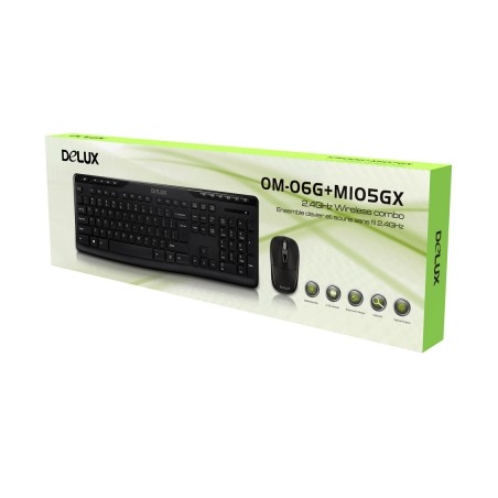 Ensemble clavier et souris sans fil 2.4GHz OM06G+M105GX Delux